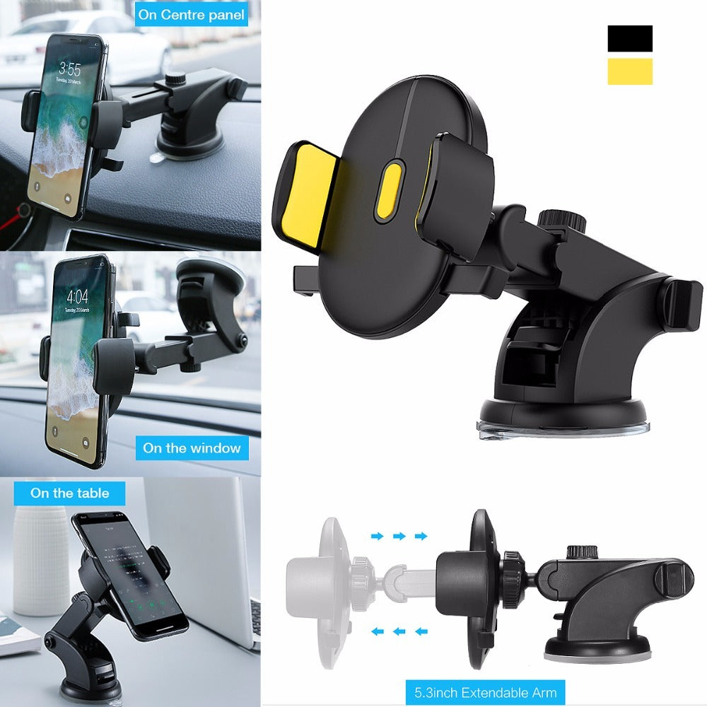 Universal Car Phone Holder – Long Rod Telescopic Suction Mount (Ships from USA)