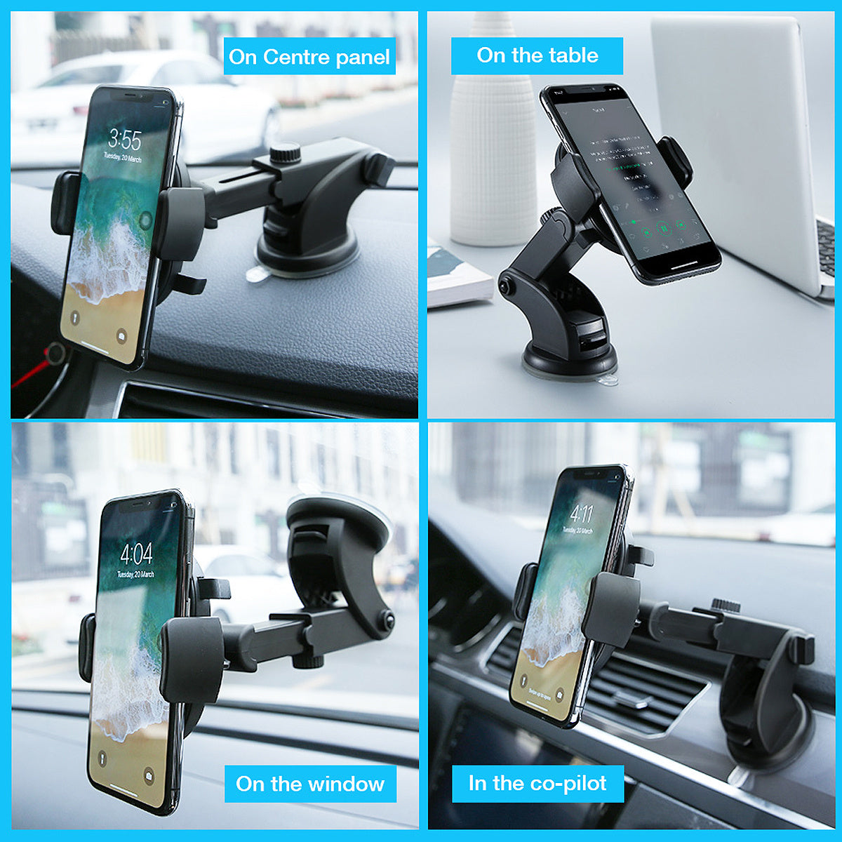 Universal Car Phone Holder – Long Rod Telescopic Suction Mount (Ships from USA)